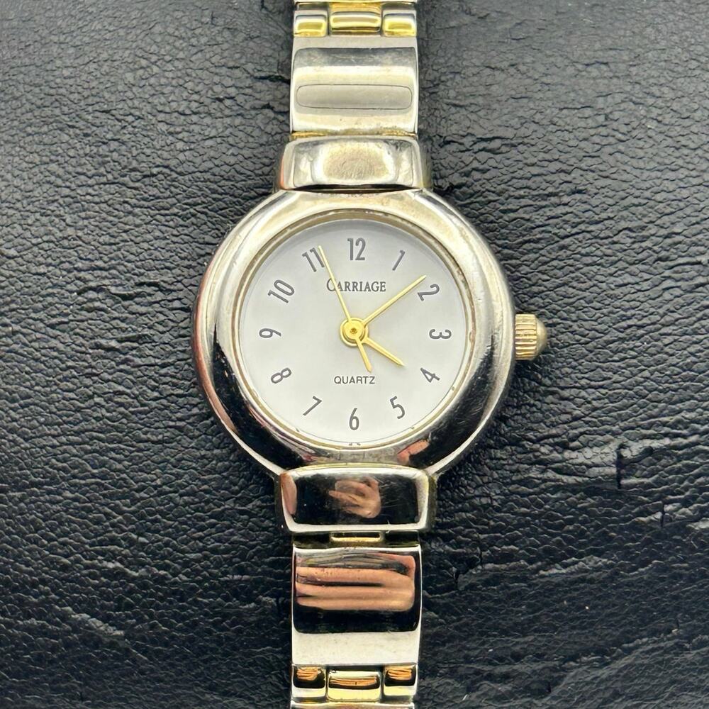 Carriage Silver Gold Stainless Steel Women’s Watch Working New Battery